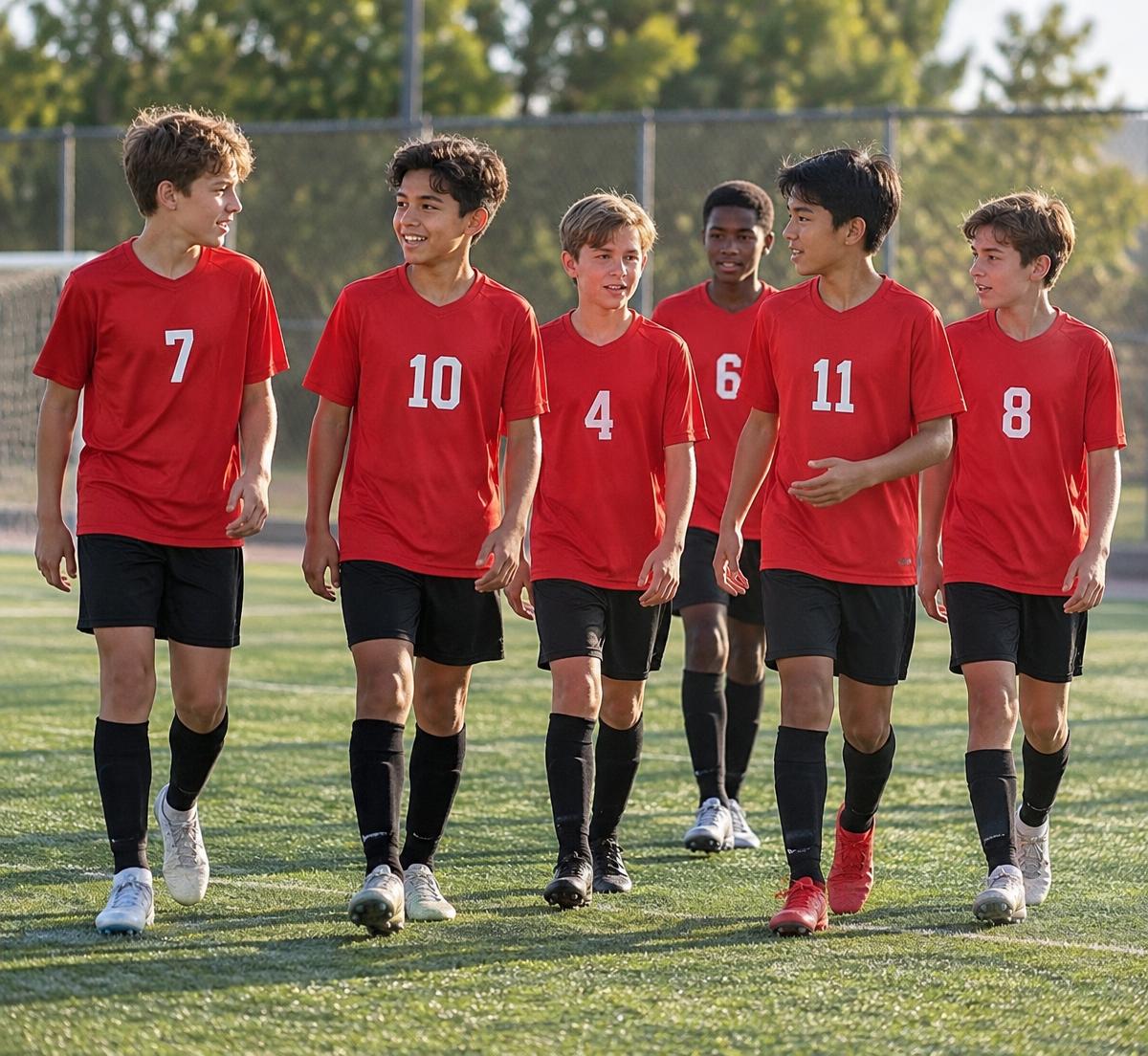 Academy players on the pitch